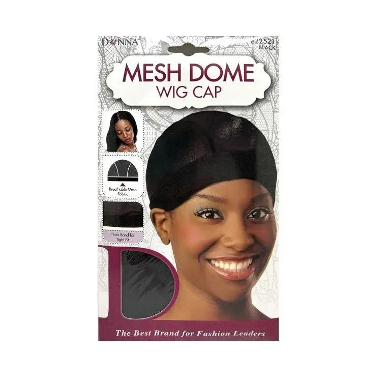 Donna Mesh Dome Wig Cap- Black - Hair 1