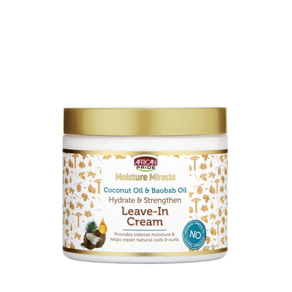 African Pride Moisture Miracle Coconut Oil and Baobab Oil Leave In Cream 15oz - Hair 1