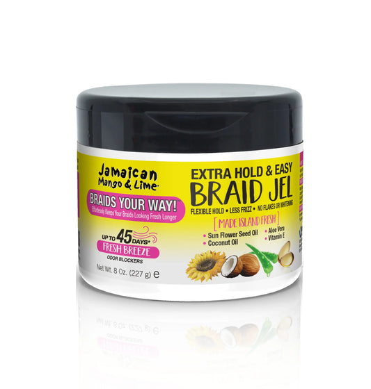 Jamaican Mango & Lime Extra hold & easy braid jel 8oz - Hair 1